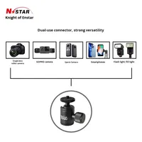N-STAR Mini sphère en alliage d'aluminium à trois ventouses, portable, multifonctionnelle, avec rotation à 360 degrés, pour éclairage d'appoint de caméra sans miroir