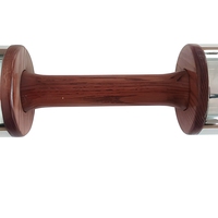 Ensemble d'haltères de luxe en acier premium avec poignées en bois massif, poids libres durables pour entraînement complet du corps, idéal pour la maison et les studios de Pilates