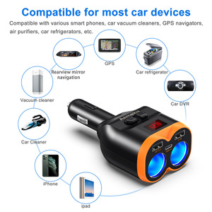 Cargador Rápido para Auto de 12V, Adaptador USB de 5 Puertos con Encendedor de Cigarrillos, Compatible con <span class=keywords><strong>iPhone</strong></span> y Samsung <span class=keywords><strong>12</strong></span>-24V - Product Image 5