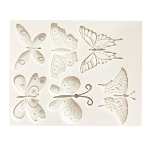 Butterfly Silicone Mold Pink Round Cake Decorating Tool For Fondant Chocolate Epoxy Resin DIY - Product Image 4