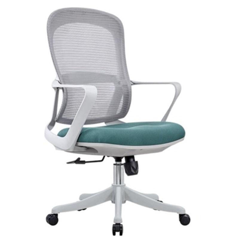 Silla giratoria con estructura gris/asiento verde