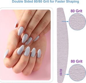 Custom Logo 80 80 Grit Rectangle <b>Nail</b> <b>File</b> Double Sided Emery Board for Acrylic <b>Nails</b> - Product Image 2