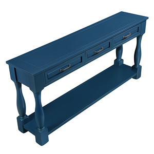 Wood Console <b>Table</b> 63inch 3 Drawers 1 Shelf Entryway Hallway Sofa <b>Table</b> Extra Thick Easy Assembly - Product Image 6