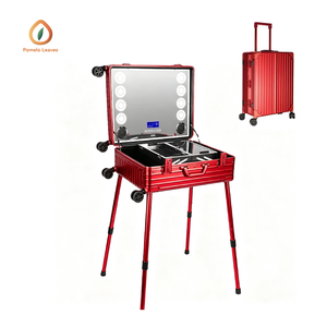 Maleta de Maquillaje Profesional de Alta Gama, Fabricada en Aleación de Aluminio, para Estilistas de Bodas, con Ruedas Giratorias de 24 Pulgadas, Luces y Altavoz - Product Image 1