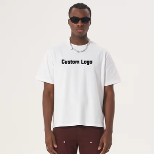 T-shirt épais et uni pour hommes, t-shirt surdimensionné 100% coton personnalisé lourd de luxe en vente en gros - Product Image 1