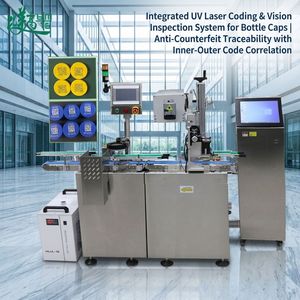 Système intégré d'association de données d'inspection par vision laser UV haute précision pour la traçabilité et la lutte contre la contrefaçon des bouchons de bouteilles - Product Image 1