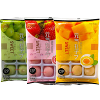 Xingran Mochi Japonés 180g, Pasteles de Arroz con Frutas Daifuku, 5 Sabores, Dulces Bajos en Grasa, Listos para Comer, Bocadillos de Postre Suaves en Bolsa de Colores