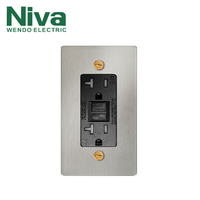 Prises murales américaines, multiprises, panneau métallique, type 118, prise en laiton, USB type C, norme américaine pour la maison, l'hôtel, la villa, Niva