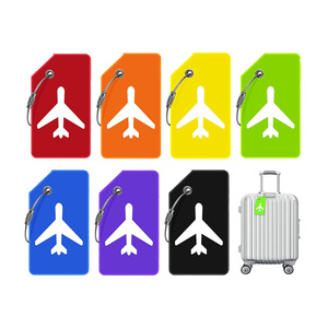 Étiquette de bagage en silicone anti-perte motif avion avec carte nominative pour l'enregistrement de valise - Product Image 5