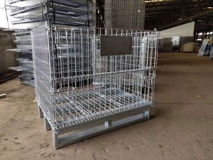 Jaula Metálica Plegable de Malla de Alambre de Acero Galvanizado con Cierre de Hebilla y Ruedas de 4 Pulgadas para Almacenamiento en Almacén - Product Image 5