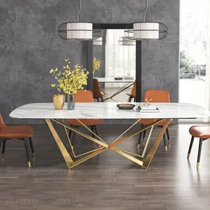 Ticari perakende mobilya nordic yemek masası yeni tasarım yemek masası seti 4 sandalye mermer yemek masası