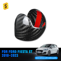 Accessoires intérieurs de voiture en fibre de carbone Shasha, couvre-poignée de levier de vitesses pour Ford Fiesta ST MK8 MK8.5 2018-2023