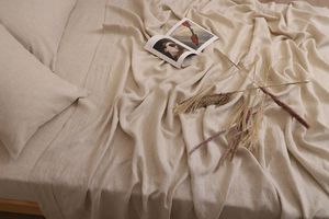 枕カバーセット100% フレンチ亜麻自然リネン寝具シーツセット - Product Image 5