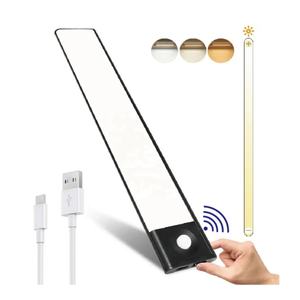 Lumière de placard sans fil rechargeable à détecteur de mouvement, 54 LED, éclairage sous armoire avec panneau LED en aluminium, 8000K, super lumineuse - Product Image 1