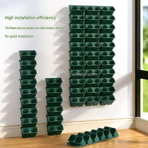 Jardinière murale verticale en plastique pour plantes murales, pot de fleurs suspendu pour décoration intérieure - Product Image 4
