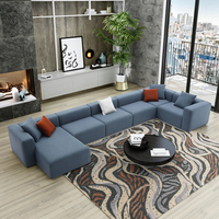 Muebles para el hogar italianos de alta calidad, muebles elegantes para sala de estar, conjunto de sofás seccionales modulares de diseño moderno
