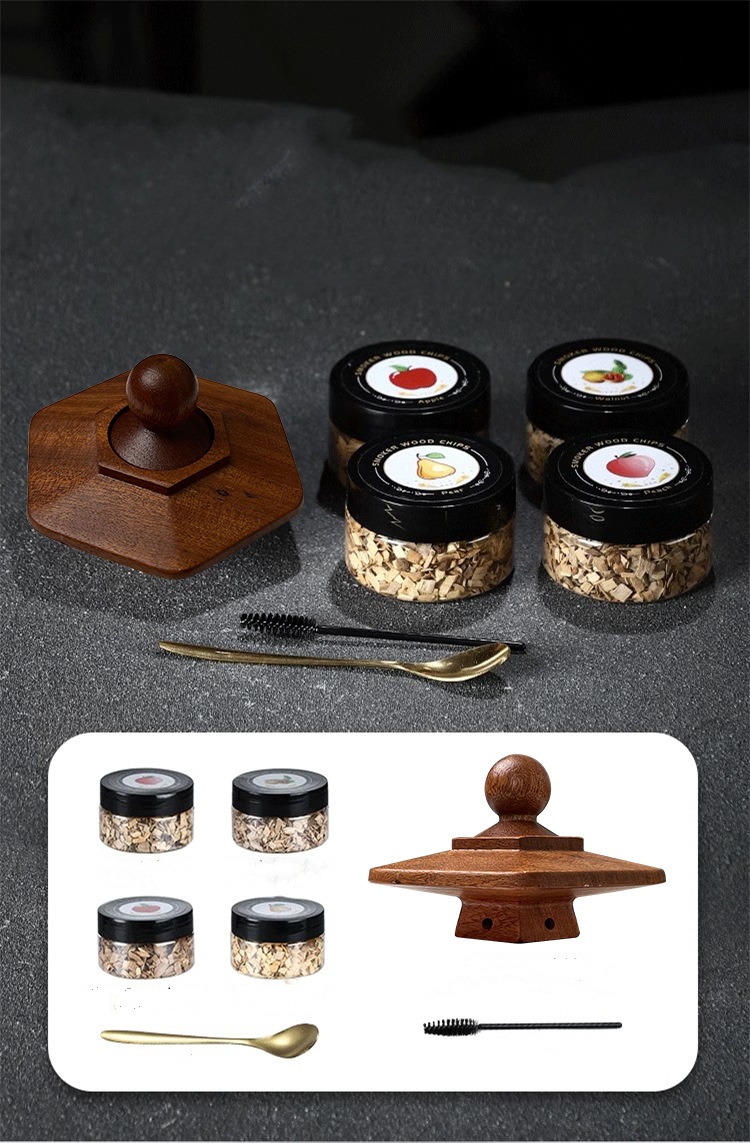 Wholesale Cocktail Smoker Kit - Kerui Walnut Wood Whiskey Smoker Infuser Kit for Wine Cocktails