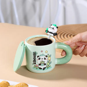 Solhui <span class=keywords><strong>pas</strong></span> <span class=keywords><strong>cher</strong></span> coréen mignon drôle tasse en céramique dessin animé panda tasse avec couvercle cuillère - Product Image 2