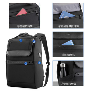 Kingsons Business <b>Backpack</b> For Men 20-35L <b>Waterproof</b> Ultralight Laptop Bag Solid Color <b>Black</b> Travel <b>Backpack</b> - Product Image 4