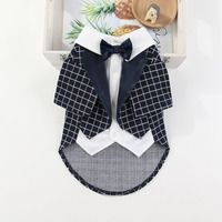 Costume doux pour chien à carreaux tendance, printemps automne, deux pattes, vêtements