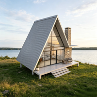 Maison préfabriquée modulaire en bois de type A, personnalisable et de grande taille, pour les vacances en famille, les centres de villégiature, les hôtels et les propriétés