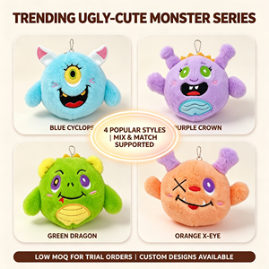 Llavero de peluche de monstruo suave y adorable de 4 pulgadas, muñeco de peluche de mini criatura, premio para máquina recreativa de centro comercial, proveedor directo, comprar en stock - Product Image 3