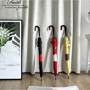 Promotional Umbrella Straight Manual 190T Nylon Fabric Waterproof Sunny And Rainy Classic For Promotional Activities - Product Image 4
