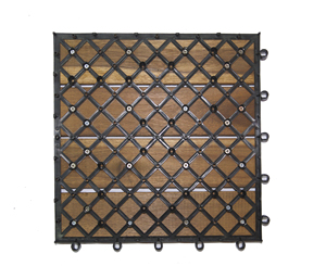 Azulejo de cubierta de madera de acacia-4 listones azulejo de cubierta de madera entrelazada para decoración del hogar en entrada de balcón y Paisajismo de jardín - Product Image 4