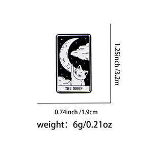 Broche personnalisée en émail noir, style dessin animé, antique et moderne, motif Carte de <span class=keywords><strong>la</strong></span> <span class=keywords><strong>Mort</strong></span> XIII, gothique et occulte, vente en gros - Product Image 6