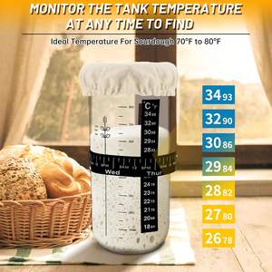 Kit de Tarro de Vidrio de 32 oz para Fermento de Masa Madre, Recipiente de Almacenamiento para Pan de Masa Madre con Tapa de Bambú, Tarro de Vidrio de Boca Ancha y Gruesa para Hornear - Product Image 4