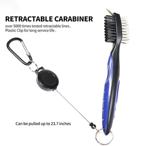 THIODOON Lot de 2 brosses magnétiques puissantes pour clubs de golf, tête de brosse de golf surdimensionnée rétractable de 2 pieds avec <span class=keywords><strong>mousqueton</strong></span>, confortable pour nettoyer les pointes - Product Image 2
