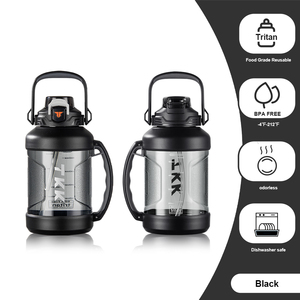 Bouteille d'eau de sport Tritan sans BPA de 2000 ml (64 oz) en gros, écologique, pour camping, gym, fitness, avec paille et marqueur de temps - Product Image 5