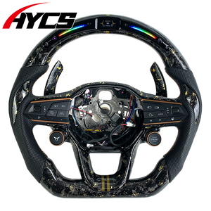 Volante Deportivo Personalizado de Fibra de Carbono Forjado con LED e Indicador de RPM para Seat <span class=keywords><strong>Cupra</strong></span> Tavascan Terramar Formentor VZ Leon Ibiza Ateca Arona - Product Image 1