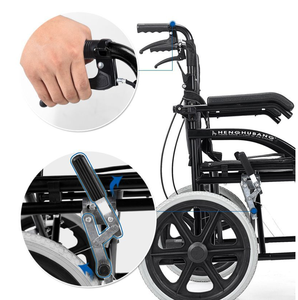 Prix de gros <span class=keywords><strong>Fauteuil</strong></span> <span class=keywords><strong>roulant</strong></span> manuel pliable en acier à usage <span class=keywords><strong>médical</strong></span> pour personnes âgées et handicapées Certifié CE - Product Image 4