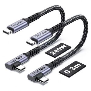 240W USB4 Cable for Thunderbolt 4 - 90 Degree USB <b>Type</b> <b>C</b> Fast Charging Cable - 40Gbps Data Transfer - 8K 60Hz Video Display - Product Image 3