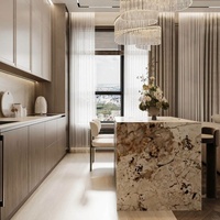 Meuble de cuisine minimaliste pour la maison, en panneaux de particules de contreplaqué de haute qualité, facile à installer, prêt à assembler, avec porte Shaker surélevée et garde-manger