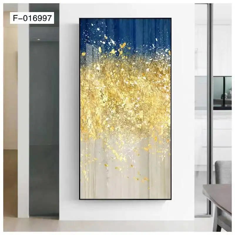 Fabrikanten Groothandel Grote Gouden Boom Abstracte Moderne Kunst Schilderij Decoratieve Muur Kristal Porselein Schilderij