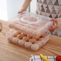 Boîte de rangement en plastique transparent multicouche de grande capacité pour œufs frais, conteneur de stockage pour réfrigérateur
