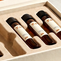 Boîte rigide personnalisée à fermeture magnétique blanche pour 5 flacons de peptides, impression offset sur pulpe moulée
