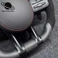 Volant en fibre de carbone style course avec LED en suède pour Mercedes-Benz AMG CLA C63 S63 G63 E63 C63 GLC GLE GLS GLK C63 C43 G63