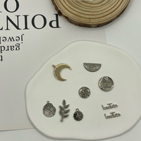 Grosir Liontin Hias Berbentuk Daun Bulan, Bulat, Setengah Bulat, dan Bentuk Teks, Berlapis Emas dan Perak, Multiwarna, dari Paduan Logam, untuk Pakaian, Tas, Sepatu, dan Aksesoris DIY