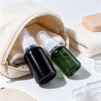 Flacon compte-gouttes en plastique PET ambré de 25 ml et 35 ml pour huile essentielle et sérum, bouteilles en plastique pour emballage cosmétique