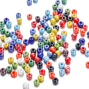 Perles de verre en forme de baguette de 3-4mm, couleurs vives nacrées, pour la fabrication de bracelets, accessoires de bricolage, perles dispersées - Product Image 1