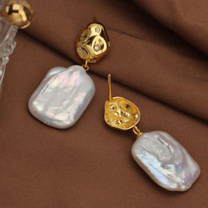 Original S925 925 Silver Freshwater Pearl Jewelry Irregular Baroque Pearl <strong>Earrings</strong> <strong>Beautiful</strong> Fine Jewelry for <strong>Girls</strong> - Product Image 4