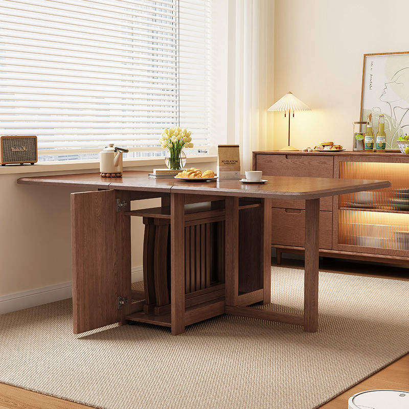 โต๊ะอาหารพับได้ไม้จริง 1.2 ม. - สีขาว