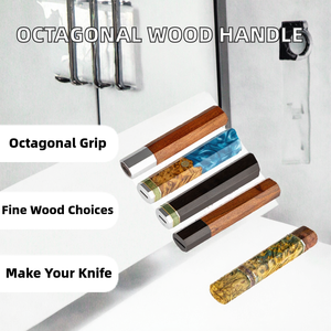 Mango de cuchillo octogonal de madera personalizado con ébano, palisandro y nogal para cuchillos de chef, apto para lavavajillas de acero inoxidable AR KNIVES - Product Image 2