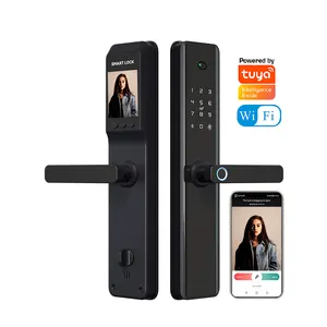 Home Security Tuya App Wifi cerraduras inteligentes Smart Digital Electronic Fingerprint Door Lock con fotocamera