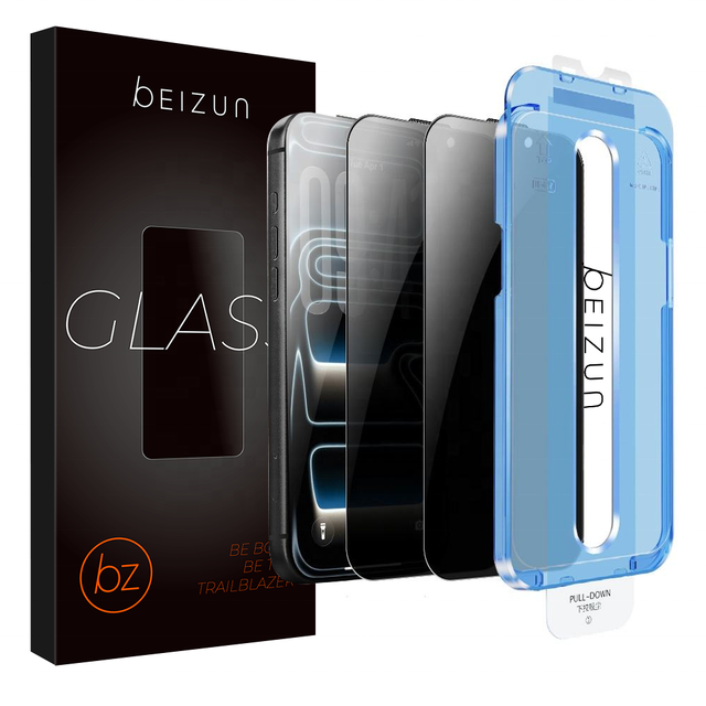 Auto Alignment Dust Removal Box 0.33mm 28 Degree Privacy Screen Protector for iPhone 17 16 15 14 13 12 Pro Max Tempered Glass