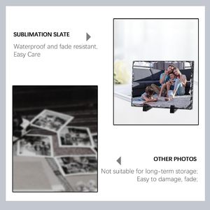Factory Wholesale Sublimation <b>Photo</b> Slate White Blanks Glossy Matte Rock Plaque for Sublimation DIY Stone Slate <b>Frame</b> Crafts - Product Image 3