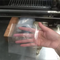 Sac plat en PE transparent réutilisable avec soufflet et fond plat, thermoscellable, avec logo personnalisé pour l'emballage et le stockage alimentaire